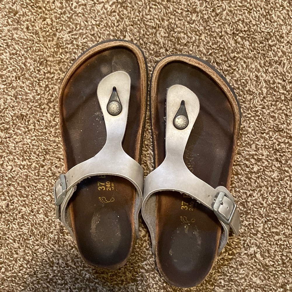 Silver Birkenstocks